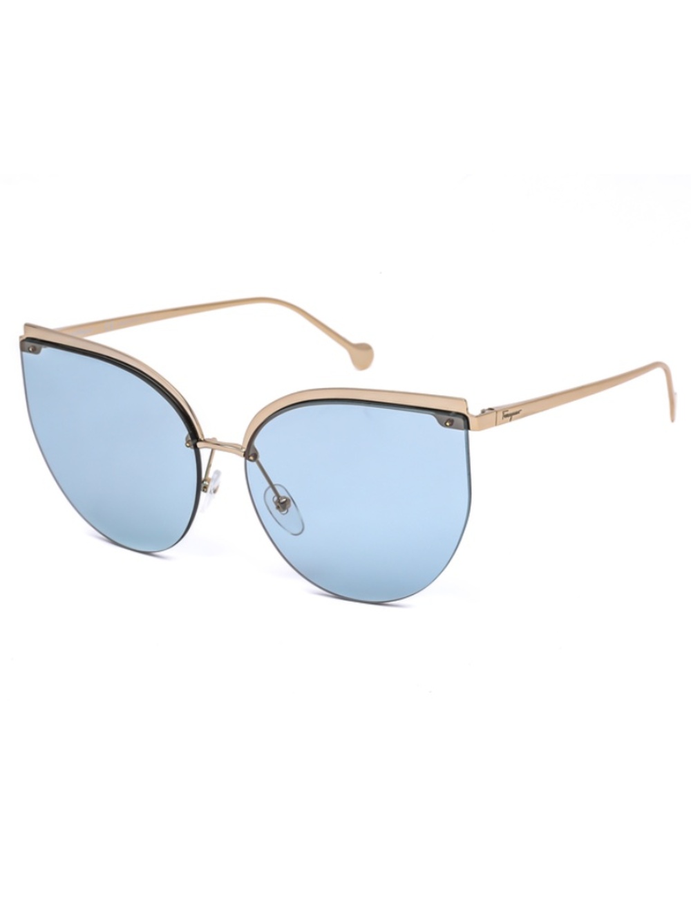 Salvatore Ferragamo Ladies GOLD Tone Cat Eye Sunglasses